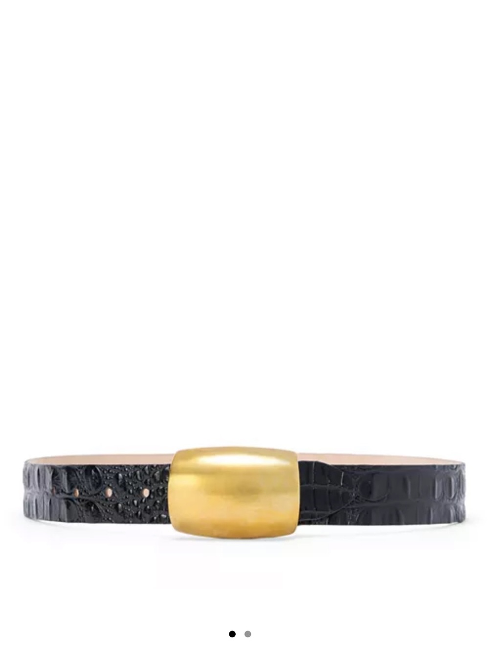 NEW L'AGENCE Milou Domed Croc Embossed Leather Belt Sz S